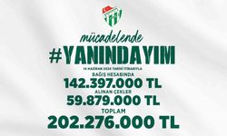 Bursaspor’un ‘Yanındayım’ kampanyasına 202 milyon TL bağış yapıldı