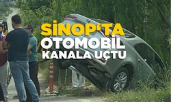 Otomobil su kanalına uçtu