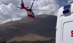 Yüksekten düşen bebek için helikopter ambulans havalandı