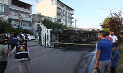 BİTLİS - Ahlat'ta devrilen tırın sürücüsü yaralandı