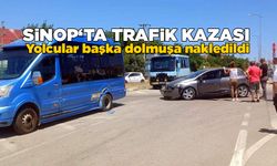 Sinop hastane kavşağında trafik kazası yaşandı