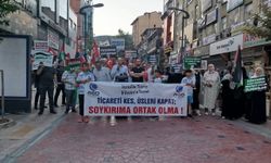 Karabük'te İsrail'in Filistin'e yönelik saldırıları protesto edildi