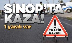 Sinop’ta motosiklet yan yattı