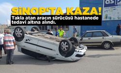 Sinop Küçük Sanayi Sitesi içinde korkutan kaza