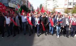 Isparta’da Gazze işgalinin 1’inci yıl dönümünde protesto yürüyüşü düzenlendi