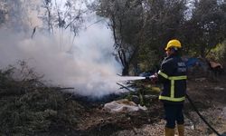 Erzin’de zeytin bahçesinde çıkan yangın söndürüldü