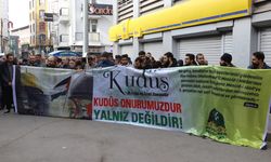 AĞRI - İsrail'in Gazze'ye yönelik saldırıları protesto edildi