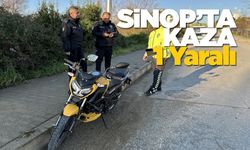 Kontrolden çıkan motosiklet devrildi