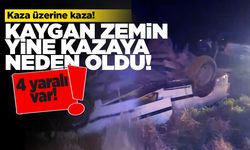 Sinop’ta kaygan zemin kazası: Takla atan araçta 4 kişi yaralandı!