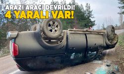 Devrilen arazi aracında 4 kişi yaralandı