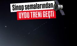 Sinop’ta geceyi aydınlatan uydu geçişi