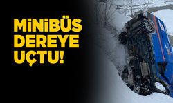 Kargo minibüsü dereye uçtu