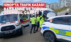 Yol kenarındaki yayalara otomobil çarptı!