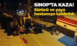 Motosikletli kurye kadına çarptı