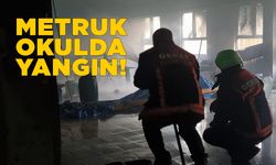 Metruk okul binasında yangın çıktı