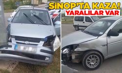 Sinop’ta iki otomobil çarpıştı: Yaralılar var