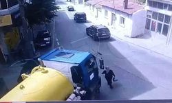 Kadının vidanjör tarafından ezildiği kaza kamerada