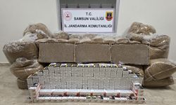 Samsun’da 1 ton kaçak tütün ve  makaron ele geçirildi