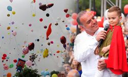 Kanseri yenen Ali Asaf için binlerce balon uçuruldu