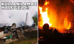 Sinop’ta ahşap ev tamamen yandı