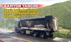Seyir halindeki kamyonda yangın