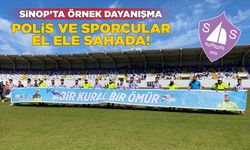 Futbolcu ve polislerden örnek dayanışma