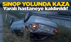Otomobil refüje çıkarak takla attı