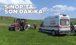 Sinop’ta bir kişi traktör ile oluk arasına sıkıştı