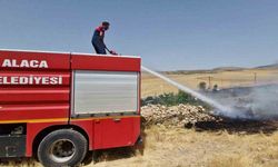 Alaca itfaiyesi tarla yangınlarına karşı uyardı