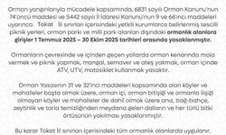 Tokat’ta ormanlara girişler kısıtlandı