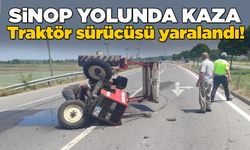 Otomobil ile traktör çarpıştı