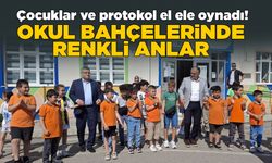 Çocuklar oynadı, protokol eşlik etti