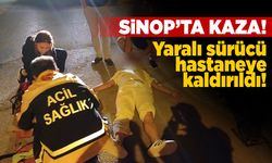 Sinop'ta motosiklet kazası: Sürücü yaralandı
