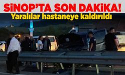 Hafif ticari araç bariyerlere çarptı