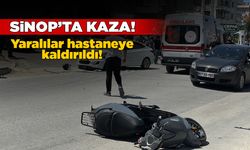 Otomobille motosiklet çarpıştı: 2 kişi yaralandı