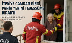 İtfaiye camdan girdi, panik yerini tebessüme bıraktı