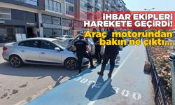 Yolunu şaşırdı, araç motoruna girdi