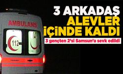 Benzin doldururken alev aldılar: 3 genç yoğun bakımda!