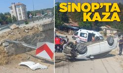 Virajı alamayan otomobil takla attı: Yaralılar var!