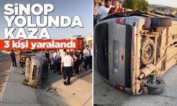 Hafif ticari araç devrildi: 3 yaralı