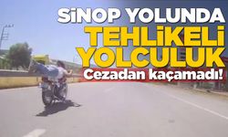 Motosikletin üzerine yattı, cezadan kaçamadı
