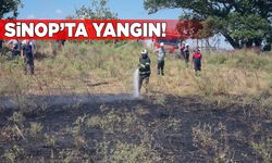 Sinop’ta çöp yangını otlara sıçrayarak büyüdü