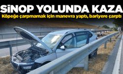 Direksiyon hakimiyetini kaybederek bariyere çarptı