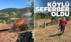 İki köy evi alevlere teslim oldu
