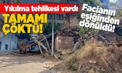 Sinop’ta tarihi bina kendiliğinden yıkıldı