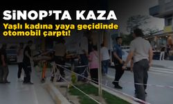 Yaşlı kadına yaya geçinde otomobil çarptı