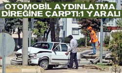 Otomobil aydınlatma direğine çarptı: 1 yaralı