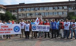 Sinop'ta kamu emekçileri iş bıraktı