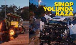 Otomobil ile traktör çarpıştı: 3 yaralı