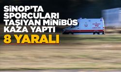 Sinop'ta sporcuları taşıyan minibüs kaza yaptı